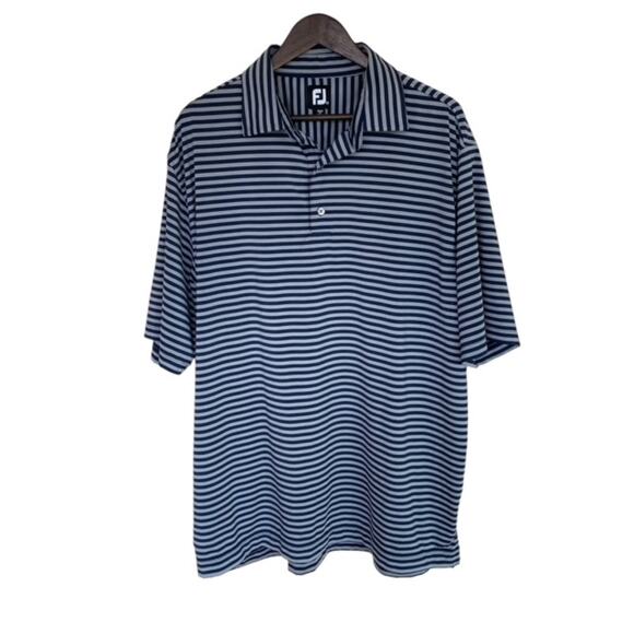 FootJoy Navy and Gray Striped Golf Polo - XXL - Picture 1 of 5